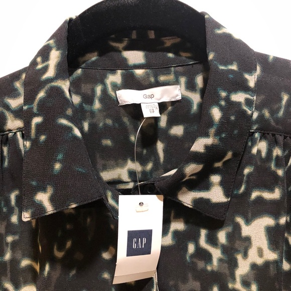 GAP SHEER CAMOUFLAGE PRINT BLOUSE - Picture 2 of 13
